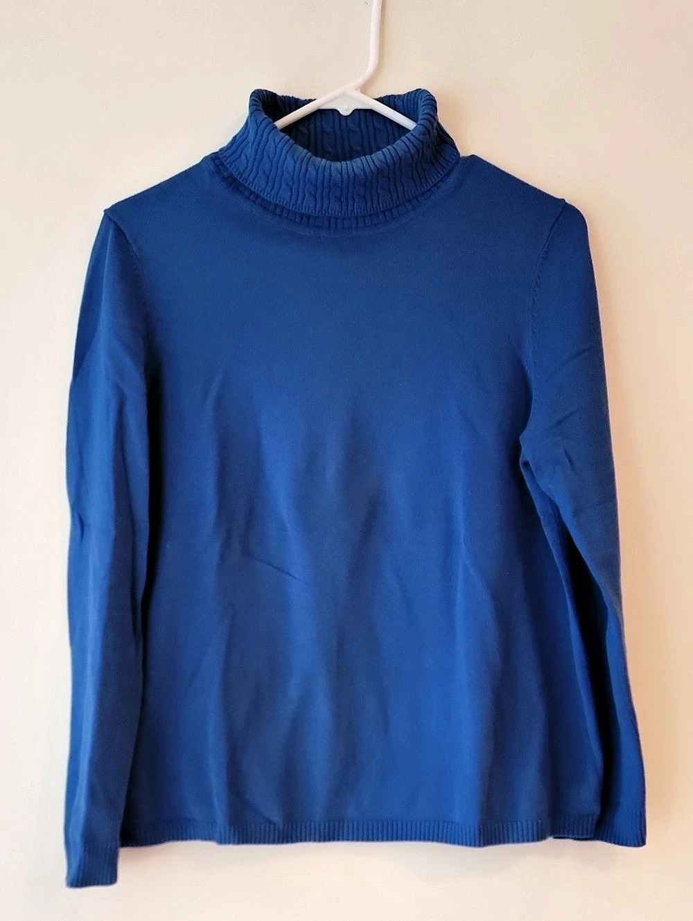Talbots Blue Cotton Turtleneck Sweater - Size Lp